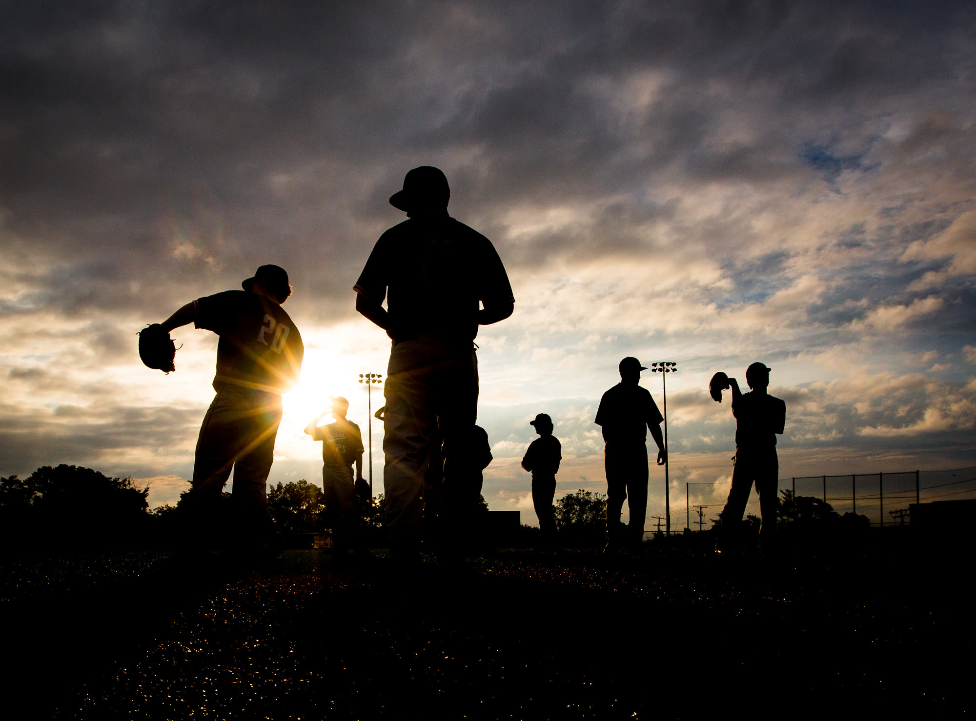 DCSAA — baseball silhouette at sunset