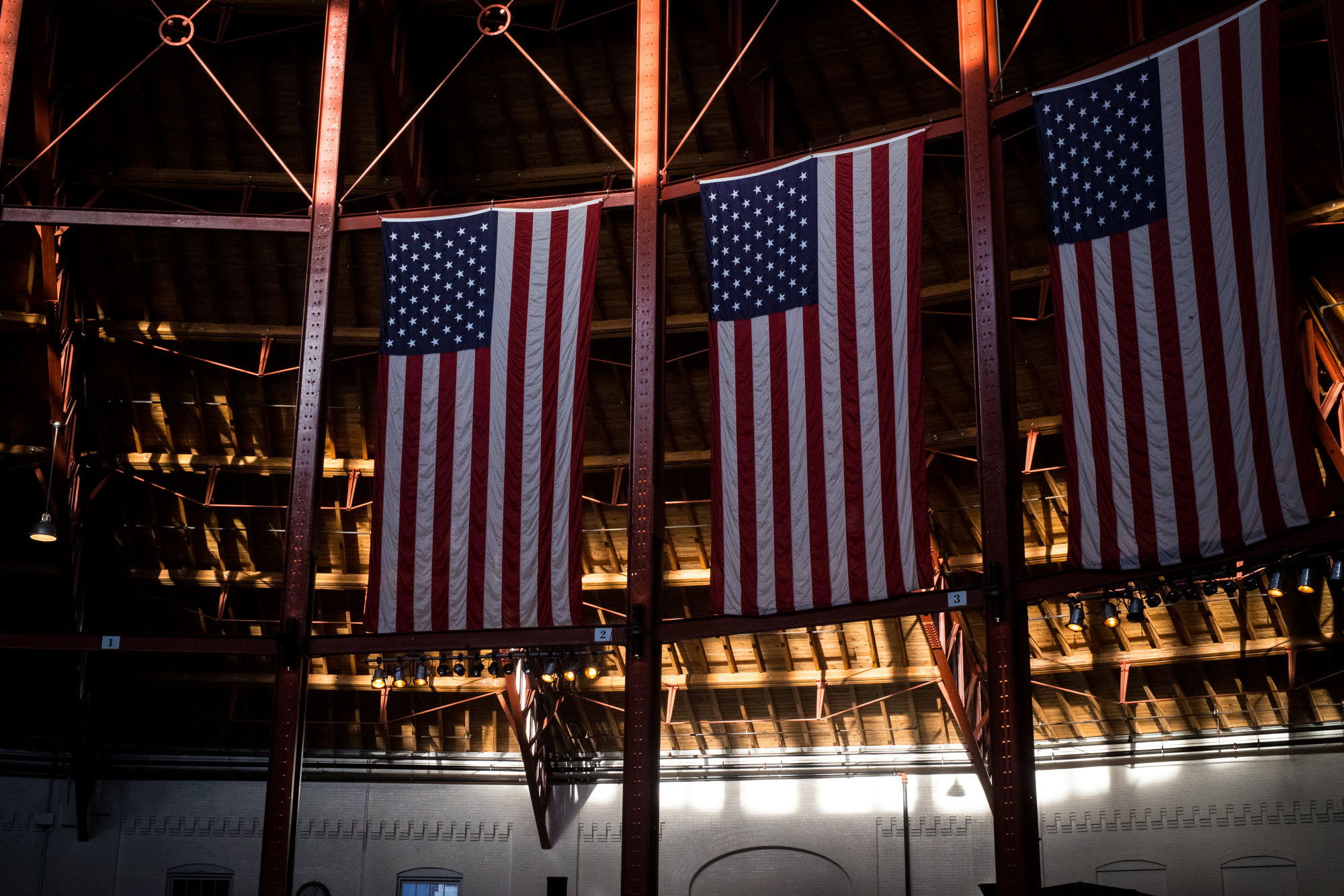 ENP Photography — flags in the roundhouse at an event