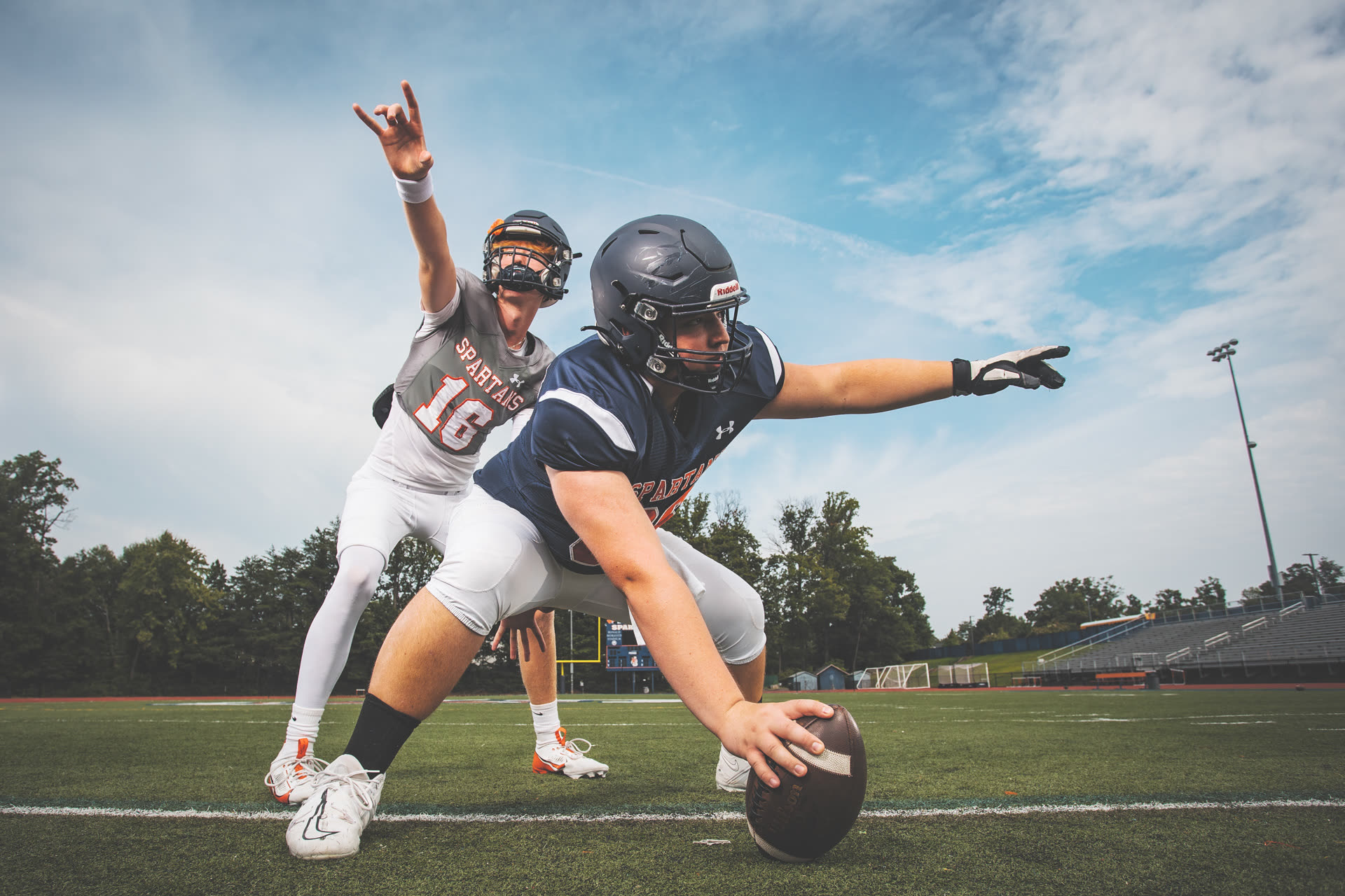 ENP Photography — center and quarterback media day pose