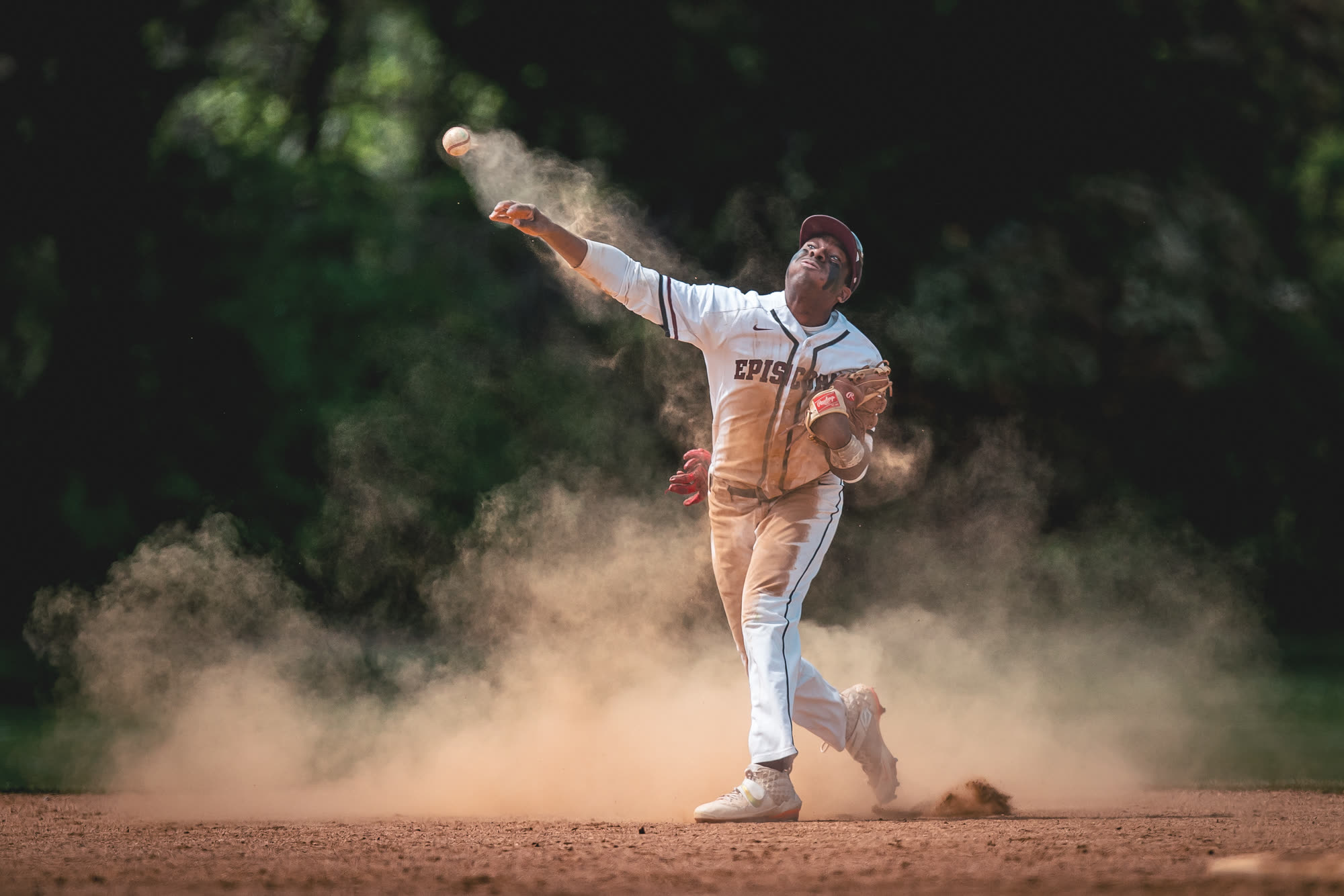Episcopal High School — pitcher throwing through the dust