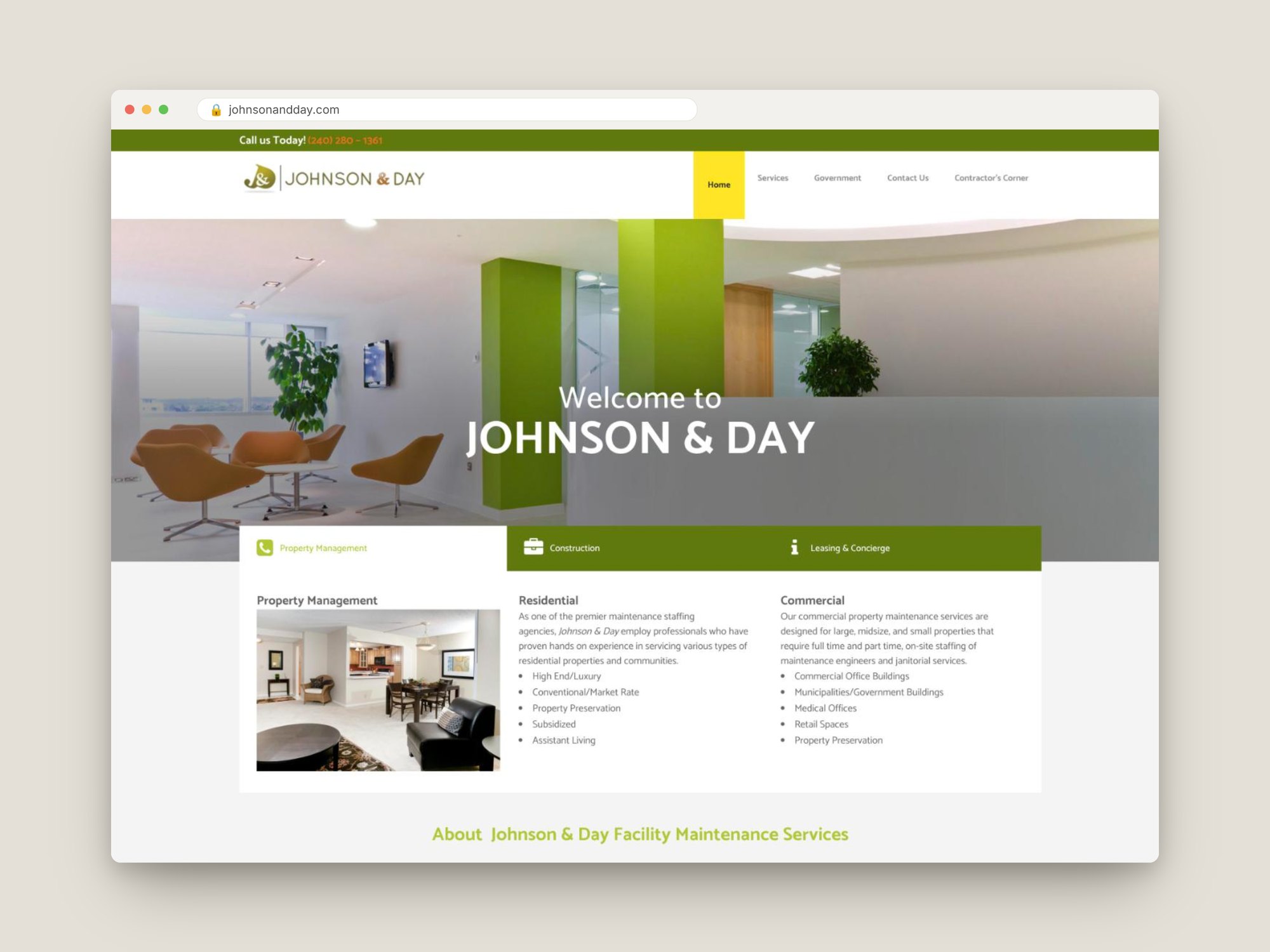 Johnson & Day — website home page